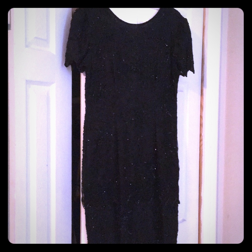 Black, sequined formal dress